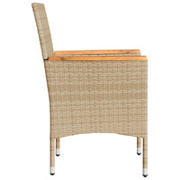 Thumbnail for Gartenstühle mit Kissen 2 Stk. Beige Poly Rattan