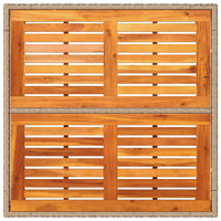 Thumbnail for Gartentisch Beige 90x90x75 cm Poly Rattan Akazienholz