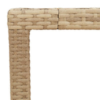 Thumbnail for Gartentisch Beige 90x90x75 cm Poly Rattan Akazienholz