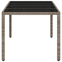 Thumbnail for Gartentisch mit Glasplatte Hellgrau 190x90x75 cm Poly Rattan