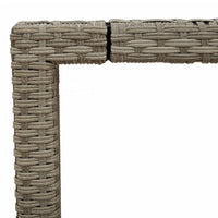 Thumbnail for Gartentisch mit Glasplatte Hellgrau 190x90x75 cm Poly Rattan