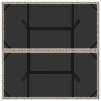 Thumbnail for Gartentisch mit Glasplatte Hellgrau 80x80x75 cm Poly Rattan
