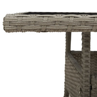 Thumbnail for Gartentisch mit Glasplatte Hellgrau 80x80x75 cm Poly Rattan