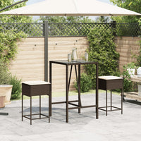 Thumbnail for Garten-Barhocker mit Kissen 2 Stk. Braun Poly Rattan