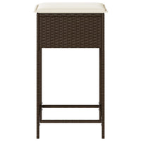 Thumbnail for Garten-Barhocker mit Kissen 2 Stk. Braun Poly Rattan