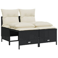 Thumbnail for 4-tlg. Garten-Sofagarnitur mit Kissen Schwarz Poly Rattan