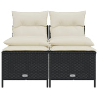 Thumbnail for 4-tlg. Garten-Sofagarnitur mit Kissen Schwarz Poly Rattan