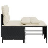 Thumbnail for 4-tlg. Garten-Sofagarnitur mit Kissen Schwarz Poly Rattan