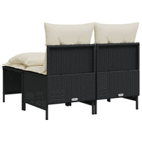 Thumbnail for 4-tlg. Garten-Sofagarnitur mit Kissen Schwarz Poly Rattan