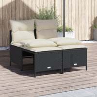 Thumbnail for 4-tlg. Garten-Sofagarnitur mit Kissen Schwarz Poly Rattan