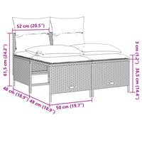 Thumbnail for 4-tlg. Garten-Sofagarnitur mit Kissen Braun Poly Rattan