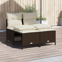 Thumbnail for 4-tlg. Garten-Sofagarnitur mit Kissen Braun Poly Rattan