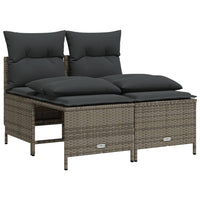 Thumbnail for 4-tlg. Garten-Sofagarnitur mit Kissen Grau Poly Rattan