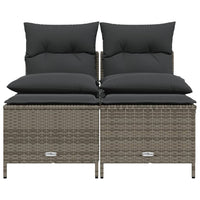Thumbnail for 4-tlg. Garten-Sofagarnitur mit Kissen Grau Poly Rattan