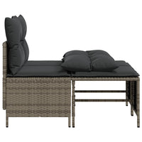 Thumbnail for 4-tlg. Garten-Sofagarnitur mit Kissen Grau Poly Rattan