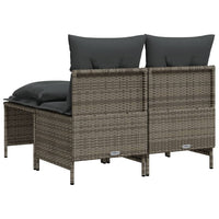 Thumbnail for 4-tlg. Garten-Sofagarnitur mit Kissen Grau Poly Rattan