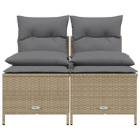 Thumbnail for 4-tlg. Garten-Sofagarnitur mit Kissen Beige Poly Rattan