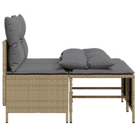Thumbnail for 4-tlg. Garten-Sofagarnitur mit Kissen Beige Poly Rattan