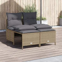 Thumbnail for 4-tlg. Garten-Sofagarnitur mit Kissen Beige Poly Rattan