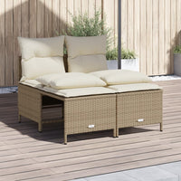 Thumbnail for 4-tlg. Garten-Sofagarnitur mit Kissen Beige Poly Rattan