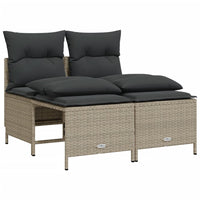 Thumbnail for 4-tlg. Garten-Sofagarnitur mit Kissen Hellgrau Poly Rattan