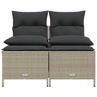 Thumbnail for 4-tlg. Garten-Sofagarnitur mit Kissen Hellgrau Poly Rattan