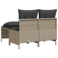 Thumbnail for 4-tlg. Garten-Sofagarnitur mit Kissen Hellgrau Poly Rattan