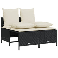 Thumbnail for 4-tlg. Garten-Sofagarnitur mit Kissen Schwarz Poly Rattan