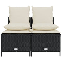 Thumbnail for 4-tlg. Garten-Sofagarnitur mit Kissen Schwarz Poly Rattan