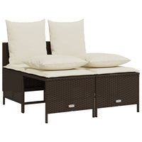 Thumbnail for 4-tlg. Garten-Sofagarnitur mit Kissen Braun Poly Rattan