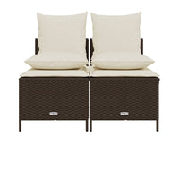 Thumbnail for 4-tlg. Garten-Sofagarnitur mit Kissen Braun Poly Rattan