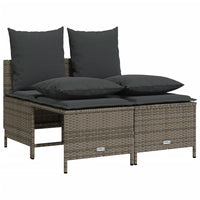 Thumbnail for 4-tlg. Garten-Sofagarnitur mit Kissen Grau Poly Rattan