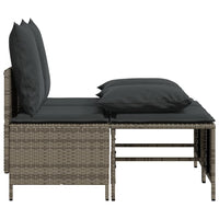 Thumbnail for 4-tlg. Garten-Sofagarnitur mit Kissen Grau Poly Rattan