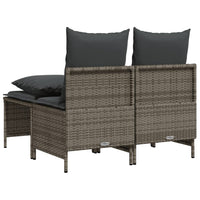Thumbnail for 4-tlg. Garten-Sofagarnitur mit Kissen Grau Poly Rattan