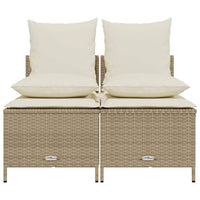 Thumbnail for 4-tlg. Garten-Sofagarnitur mit Kissen Beige Poly Rattan