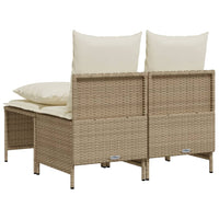 Thumbnail for 4-tlg. Garten-Sofagarnitur mit Kissen Beige Poly Rattan