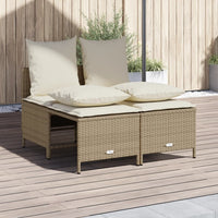 Thumbnail for 4-tlg. Garten-Sofagarnitur mit Kissen Beige Poly Rattan