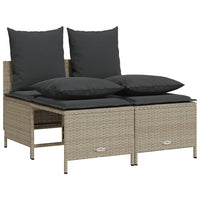 Thumbnail for 4-tlg. Garten-Sofagarnitur mit Kissen Hellgrau Poly Rattan