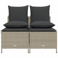 Thumbnail for 4-tlg. Garten-Sofagarnitur mit Kissen Hellgrau Poly Rattan