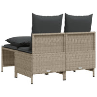 Thumbnail for 4-tlg. Garten-Sofagarnitur mit Kissen Hellgrau Poly Rattan