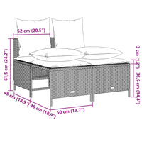 Thumbnail for 4-tlg. Garten-Sofagarnitur mit Kissen Hellgrau Poly Rattan