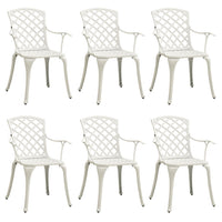 Thumbnail for Gartenstühle 6 Stk. Aluminiumguss Weiß
