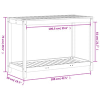 Thumbnail for Pflanztisch mit Ablage 108x50x75 cm Massivholz Douglasie