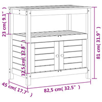 Thumbnail for Pflanztisch mit Ablagen 82,5x45x81 cm Massivholz Douglasie