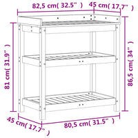 Thumbnail for Pflanztisch mit Ablagen 82,5x45x86,5 cm Massivholz Douglasie