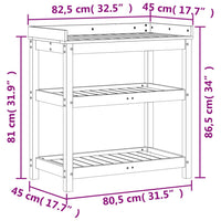 Thumbnail for Pflanztisch Ablagen 82,5x45x86,5 cm Imprägniertes Kiefernholz