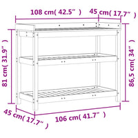 Thumbnail for Pflanztisch mit Ablagen 108x45x86,5 cm Massivholz Douglasie