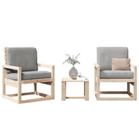 Thumbnail for 3-tlg. Garten-Lounge-Set Massivholz Kiefer