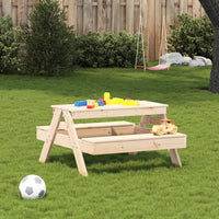 Thumbnail for Picknicktisch für Kinder 88x97x52 cm Massivholz Kiefer