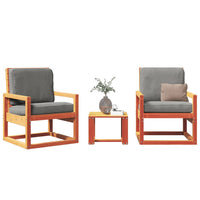 Thumbnail for 3-tlg. Garten-Lounge-Set Wachsbraun Massivholz Kiefer